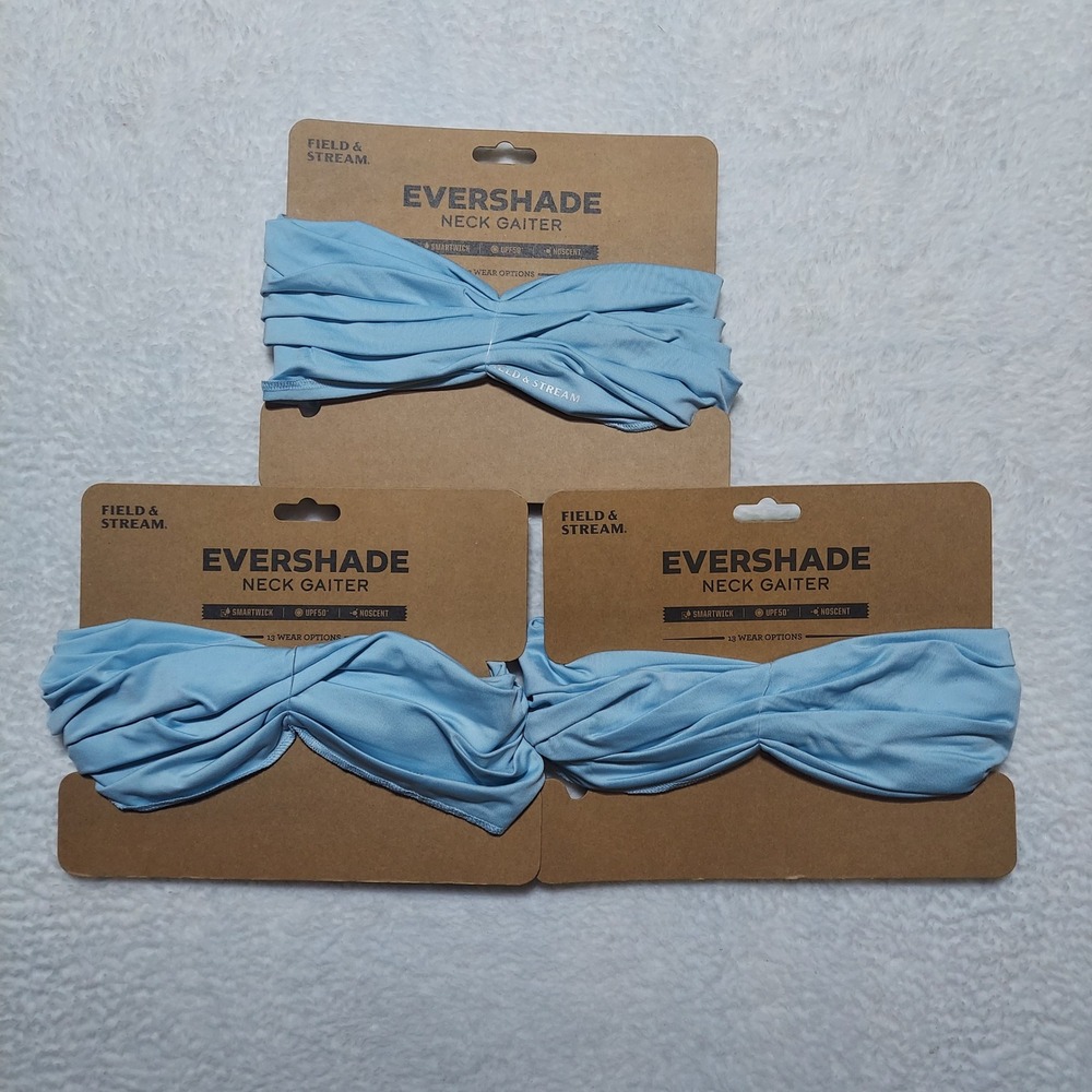Field & Stream Evershade Neck Gaiter Unisex OSFA Cool Blue New UV Protection